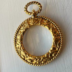 Vintage Chanel Magnifier Enhancer Necklace Gold Plated Guaranteed Authentic